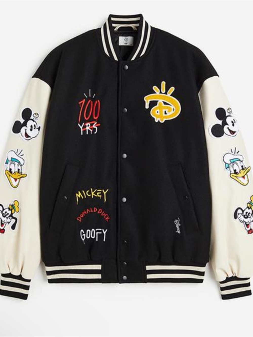 Disney 100 Anniversary x H&M Varsity Baseball Jacket